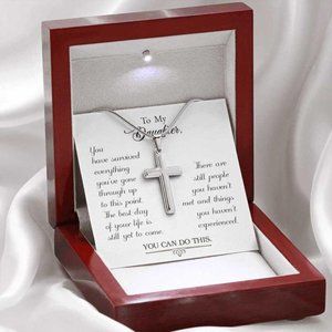 To My Daughter You Can Do This Cross Necklace
